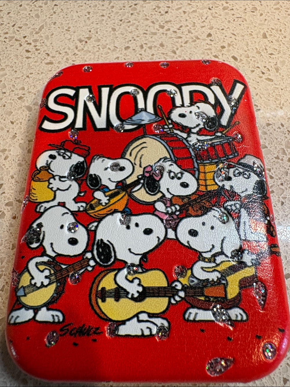 Snoopy Playing Instruments Compact Double Sided Mirror NEW